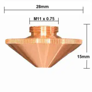Nozzle, Precitec Compatible, D28-15-M11 - 1.0mm (10-pack) - Double - Copper