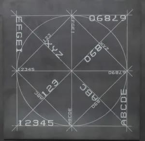 Ink marking on metal sample